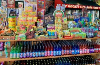 Dinosaur candies at Rocket Fizz in Grapevine, Texas